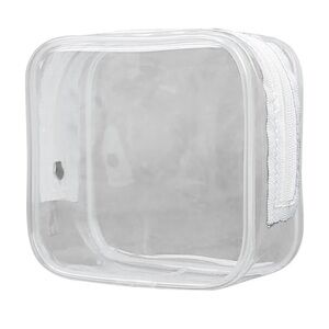 Amazon Clear Cosmetic Bag with White Trim